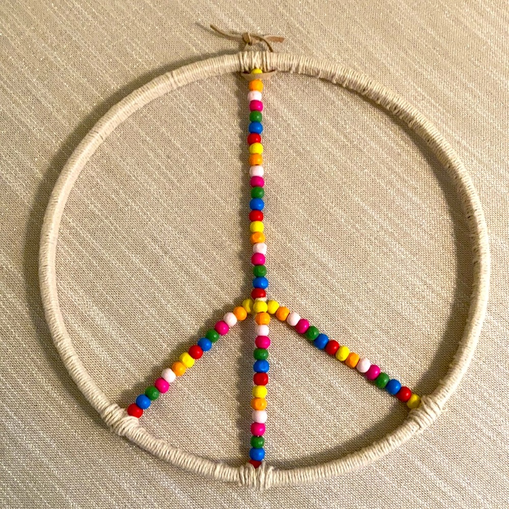Handmade Boho Peace Sign Wall Hanging